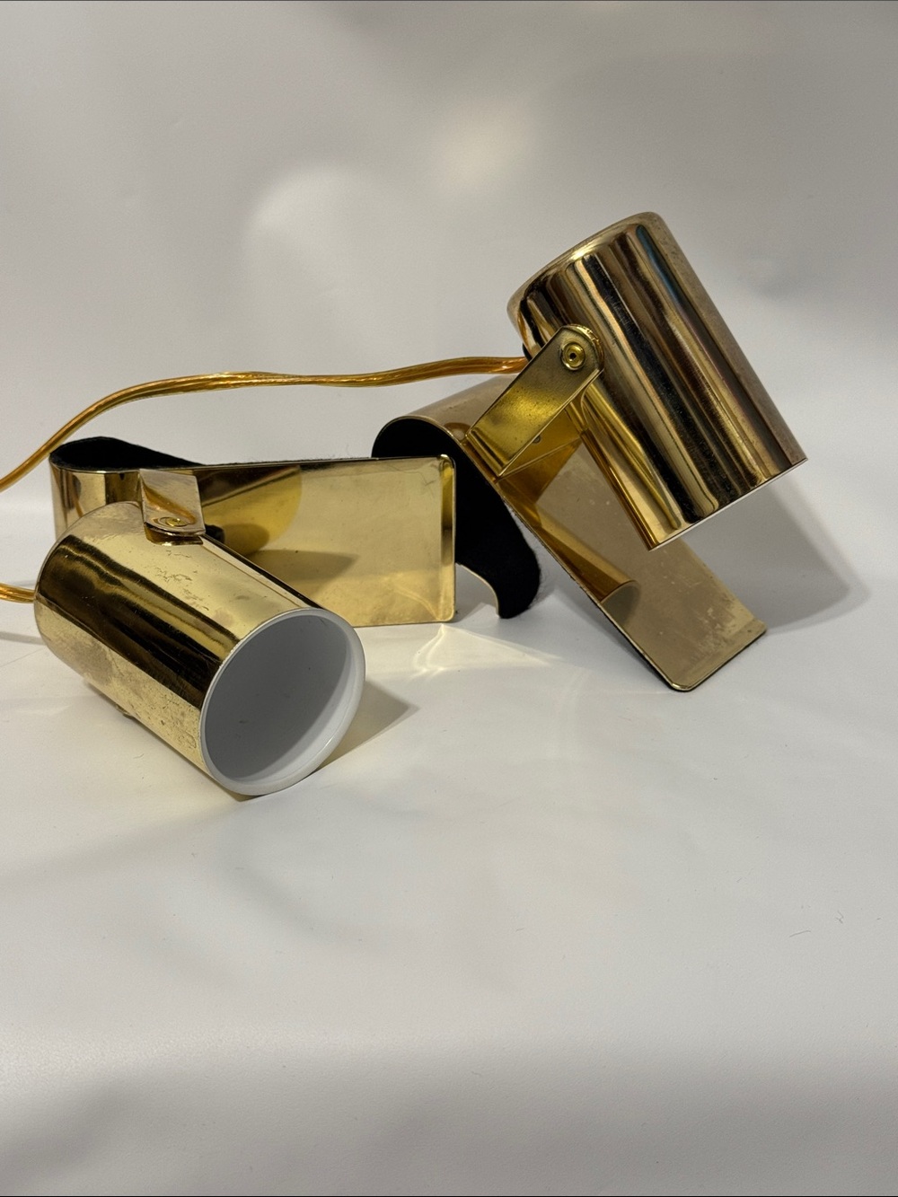 Vintage Headboard Brass Lamps - set of 2